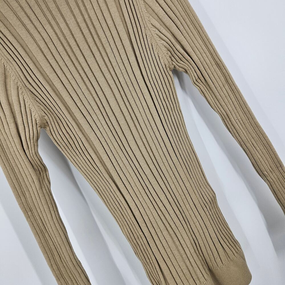 Ron Tomson Roll Neck Ribbed Men's Sweater Beige Stretch Pullover NWT Size L - Picture 7 of 10